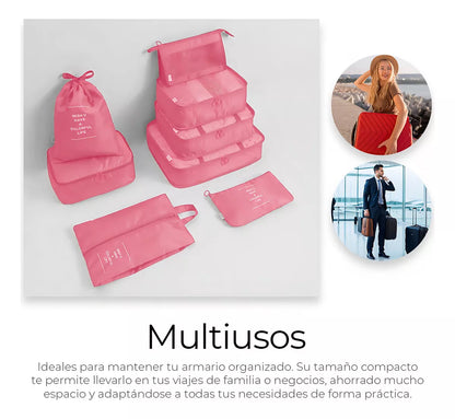 Kit Organizadores De Maleta Bolsas De Viaje X8 Piezas