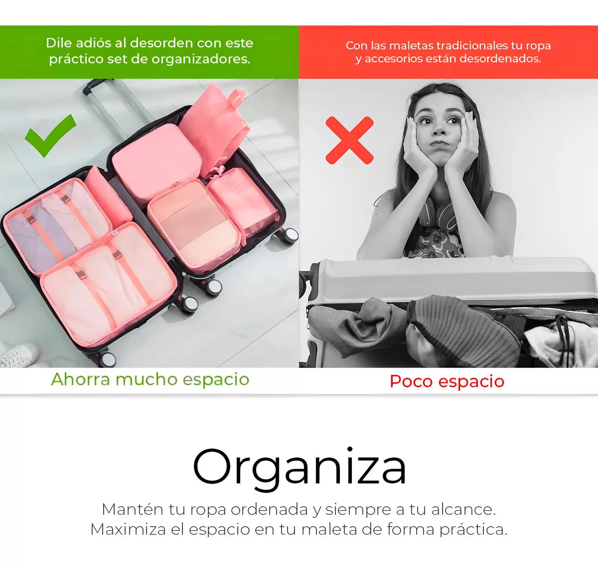 Kit Organizadores De Maleta Bolsas De Viaje X8 Piezas